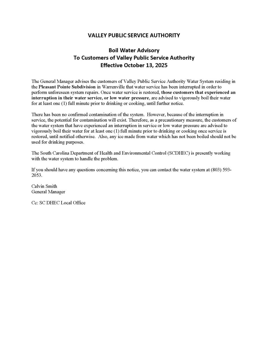 BOIL WATER REPEAL OCT 13 2025