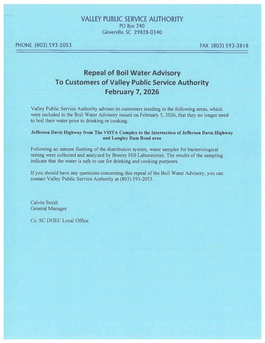 BOIL WATER REPEAL FEB 7 2026